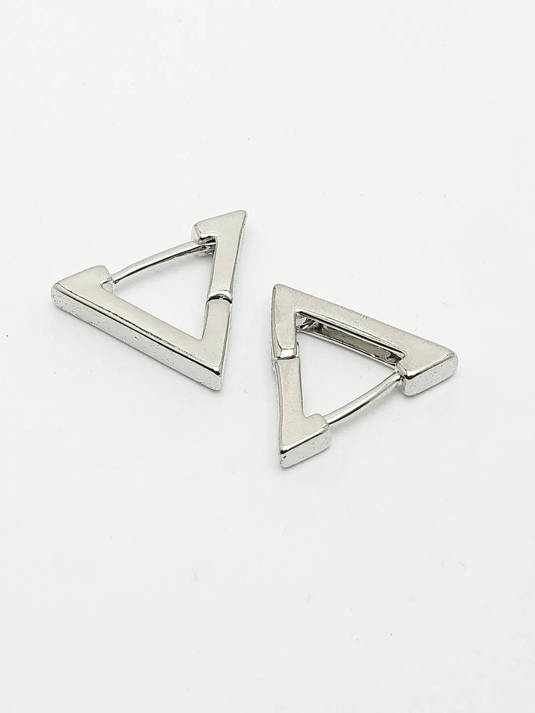 Men Silver-Plated Geometric Shape Stainless Steel Studs Earring