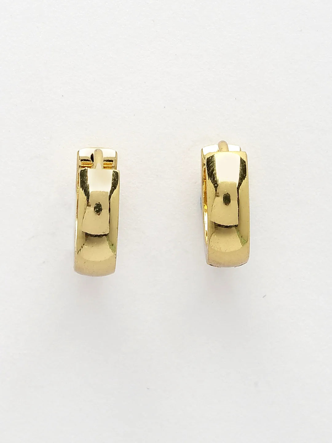 Men Gold-Plated  Stainless Steel Hoop Earrings