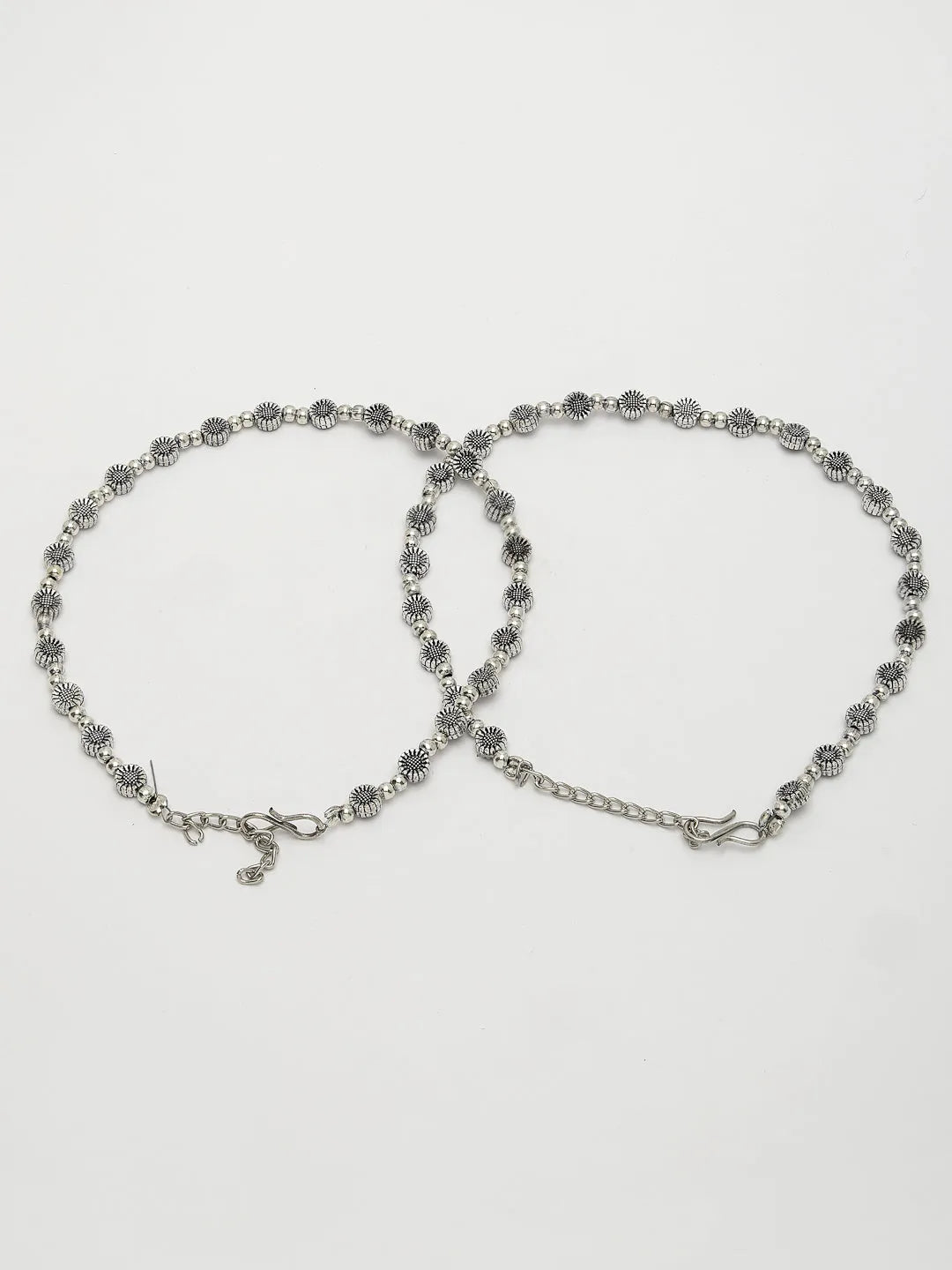 Set of 2 Silver-Plated German Silver Anklets