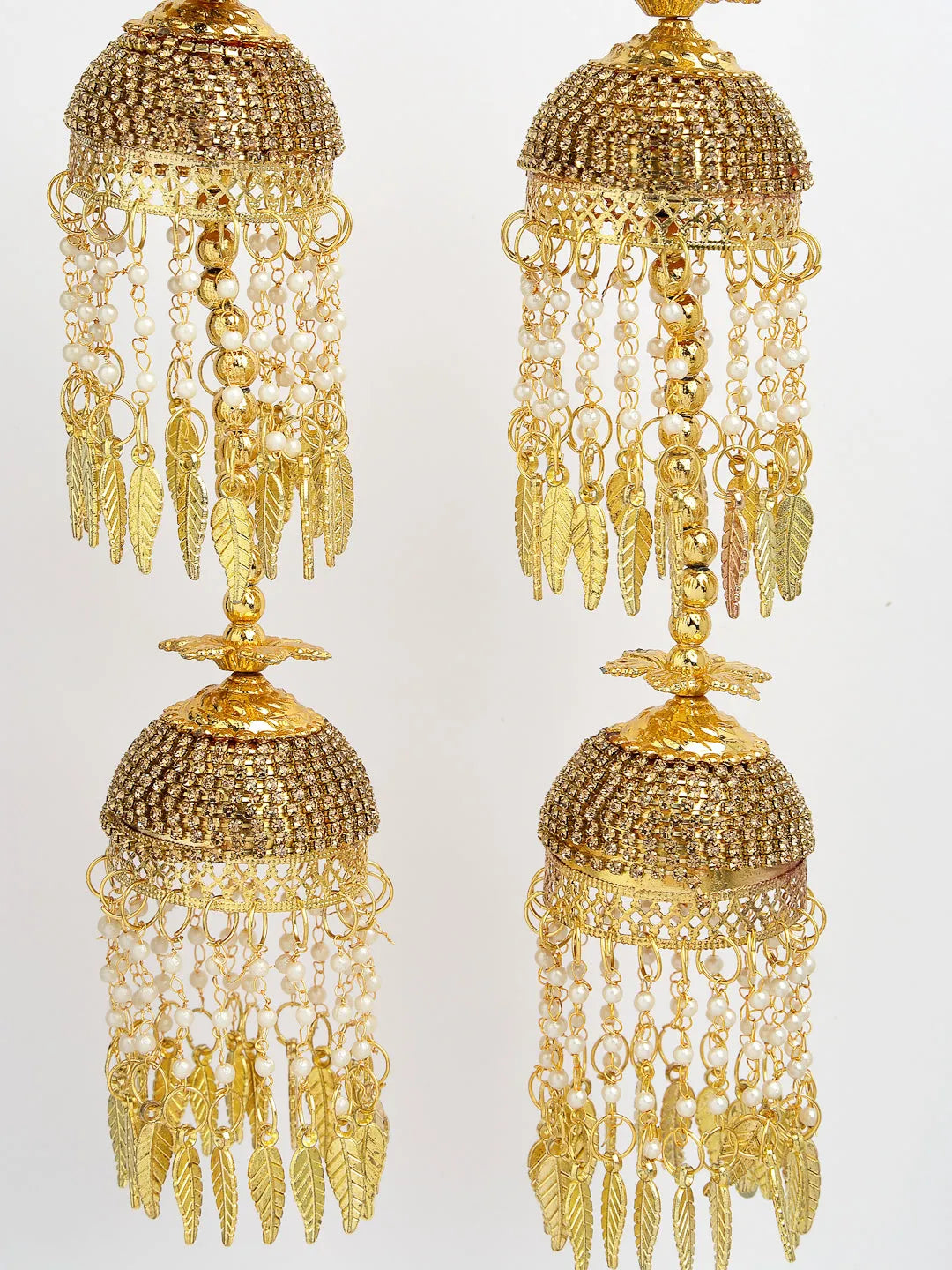 Pack Of 2 Gold- Plated Stone Studded Bridal Layered Kaleera Sets