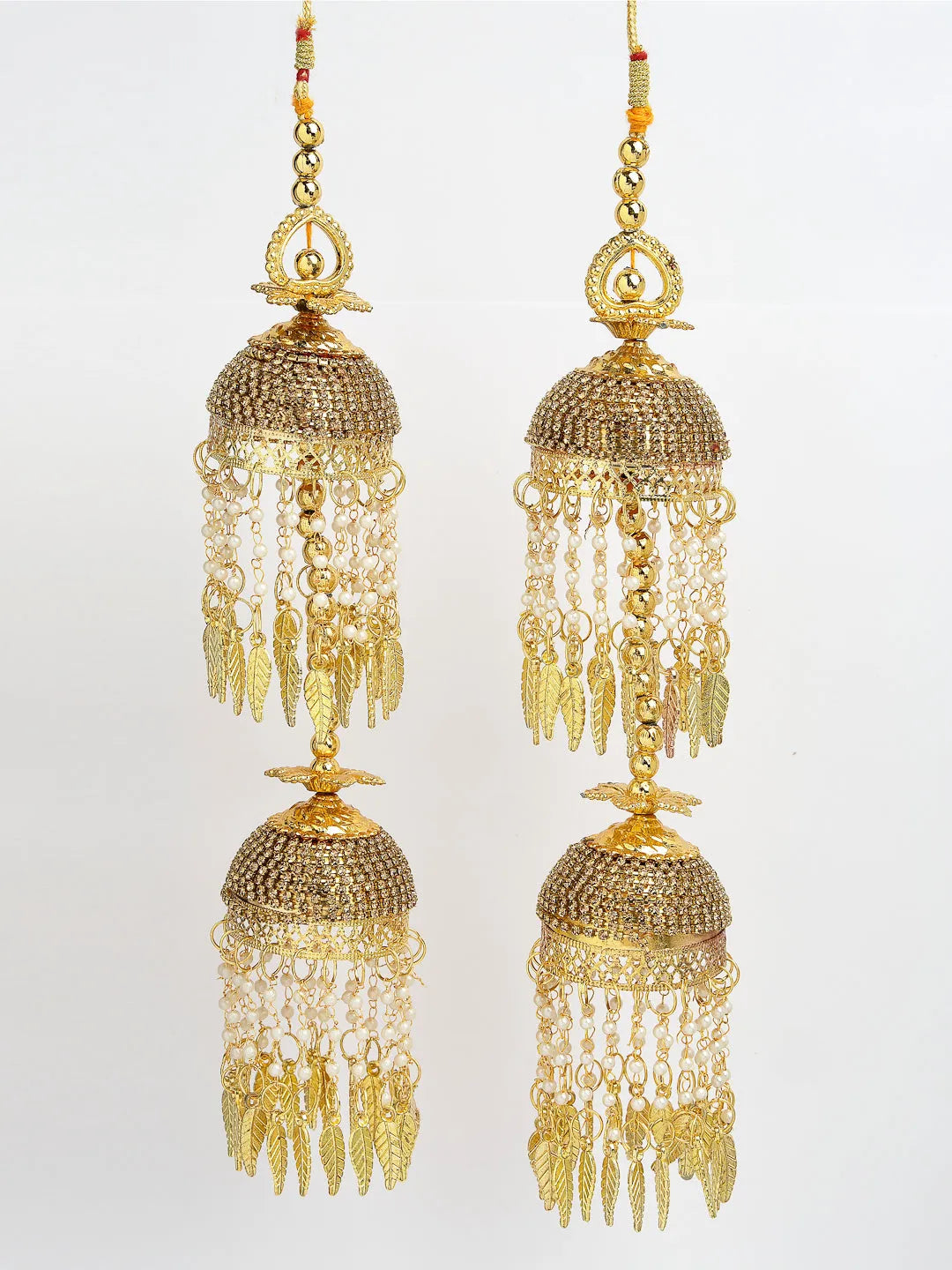 Pack Of 2 Gold- Plated Stone Studded Bridal Layered Kaleera Sets