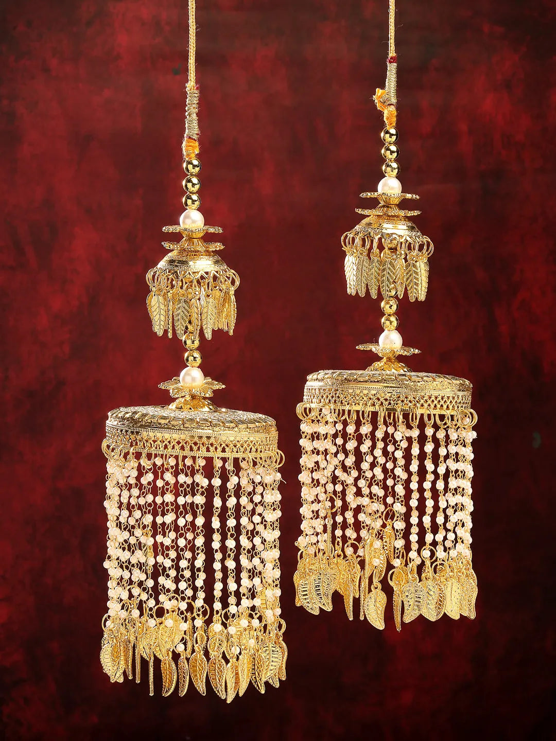 Pack Of 2 Gold Plated Kundan Bridal Heavy Kaleera Sets