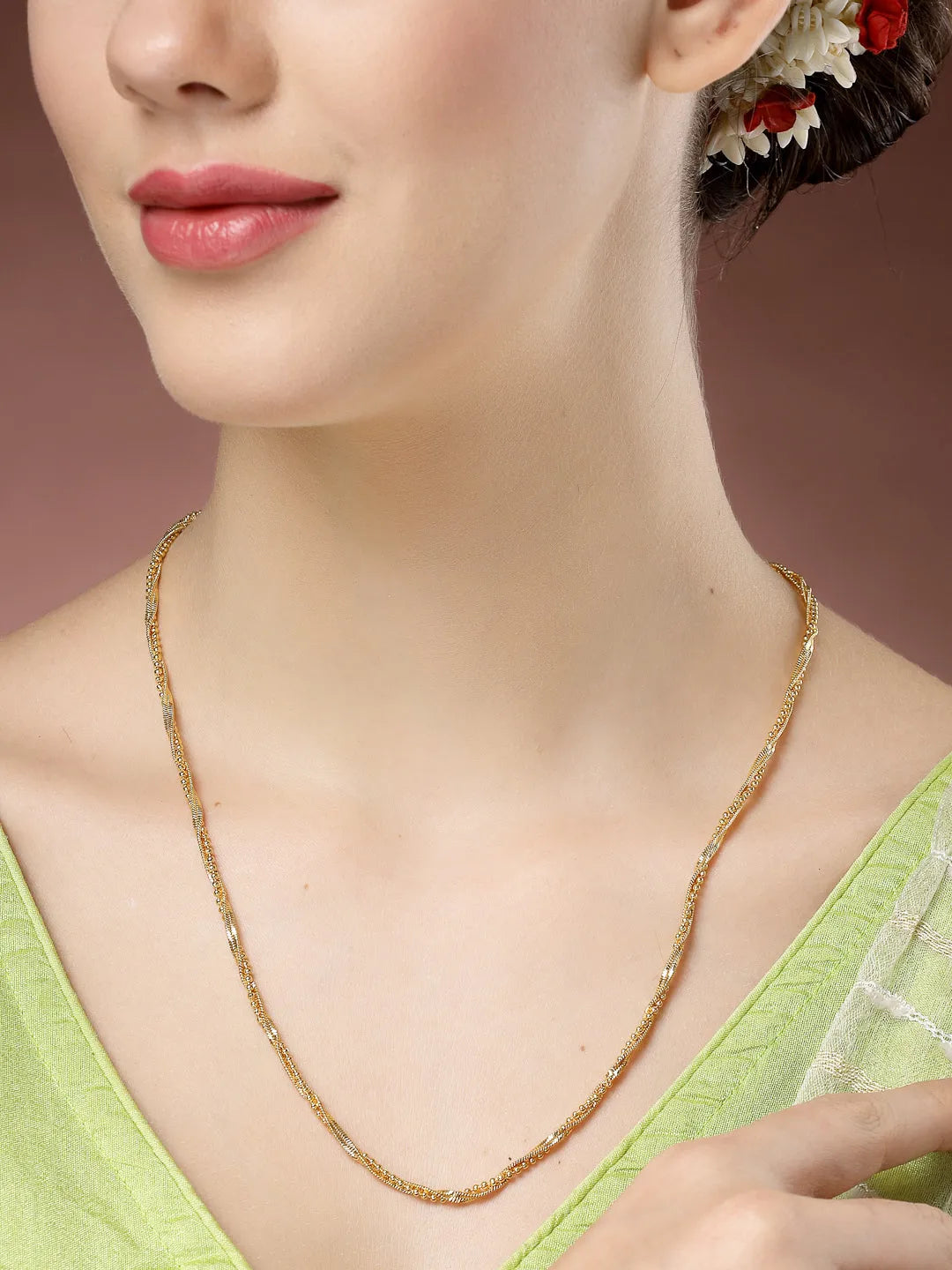 Set of 3 Gold-Plated Minimal Chain