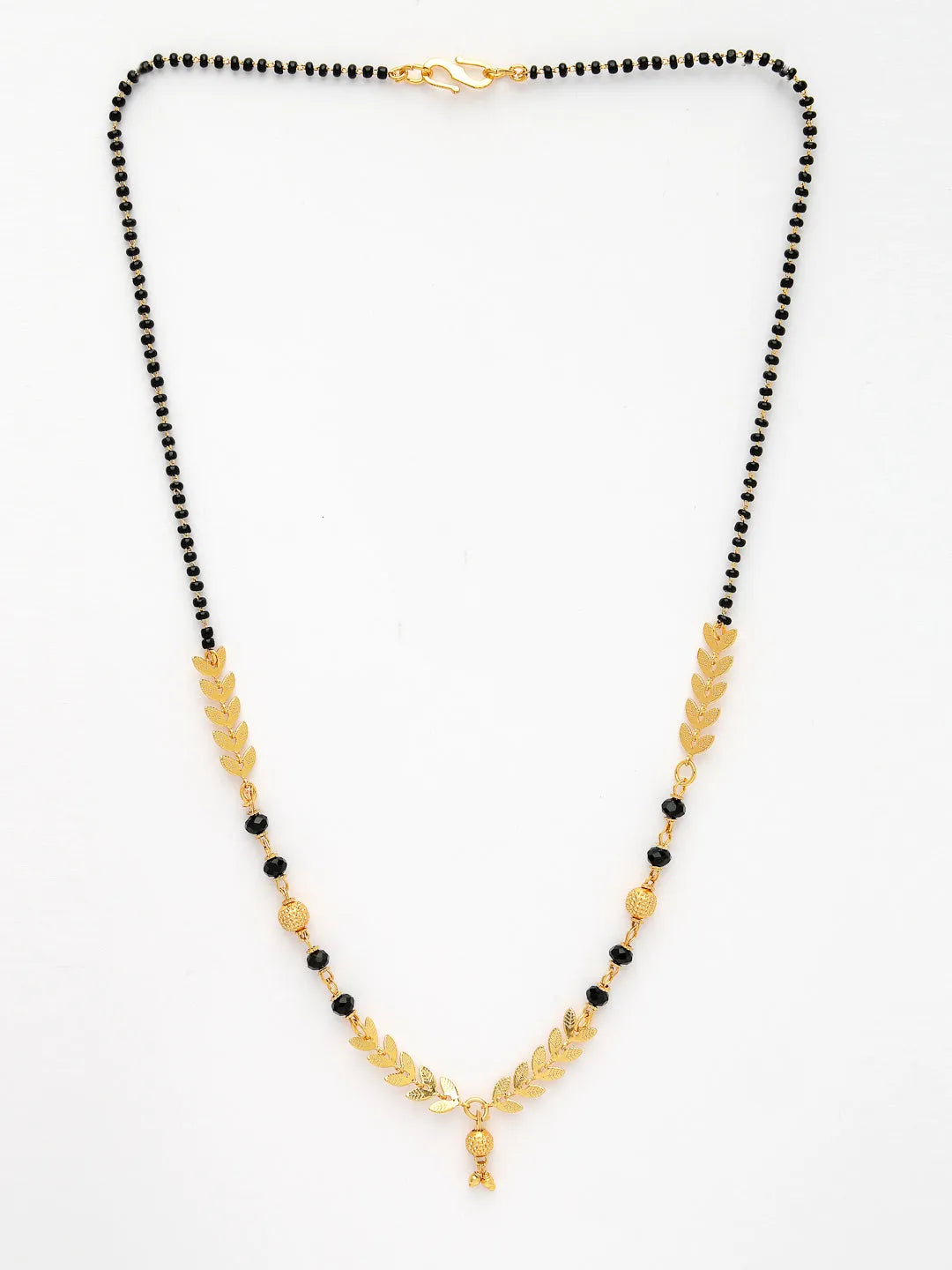 Set of 2 Gold-Plated Black Beaded Mangalsutra