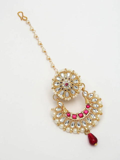 Gold-Plated CZ Stone-Studded Maang Tikka