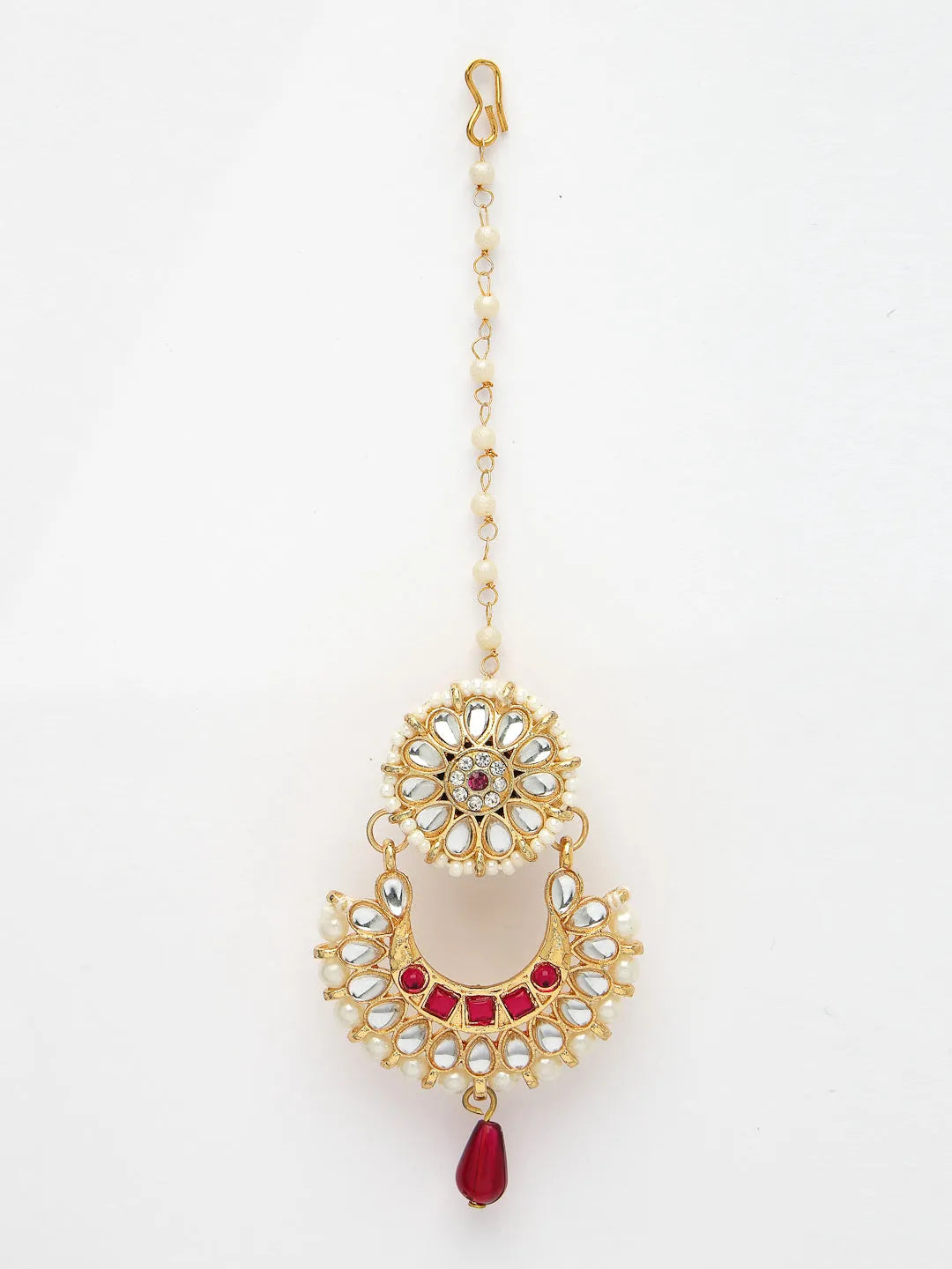 Gold-Plated CZ Stone-Studded Maang Tikka