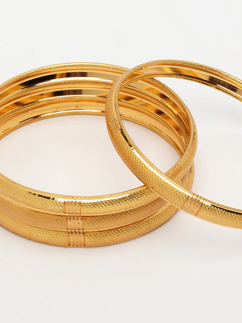 Women's Set of 4 Gold-Plated Traditional Bangles