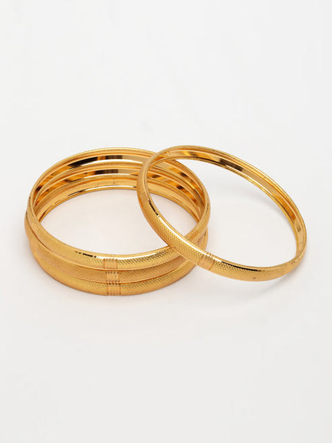 Women's Set of 4 Gold-Plated Traditional Bangles