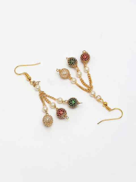 Women's Multi color Gold-Plated Artificial Beads Jewellery Set