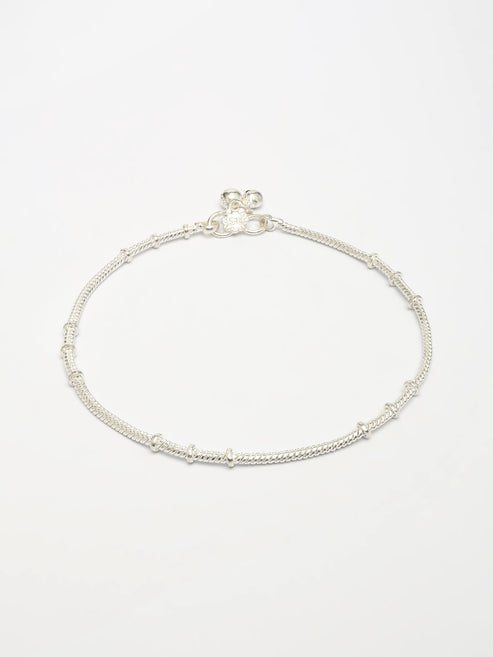 Women's Set of 2 Silver-Plated Anklets