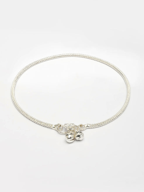 NVR Women's Set of 2 Silver-Plated Anklets