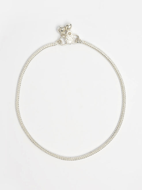 NVR Women's Set of 2 Silver-Plated Anklets