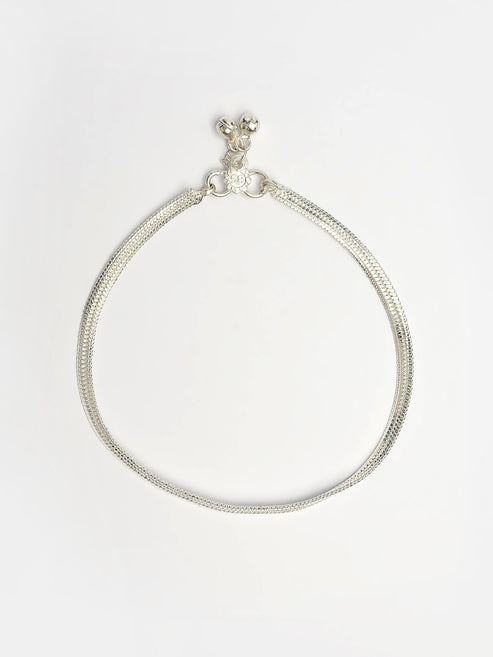 Women's Set of 2 Silver-Plated Anklets