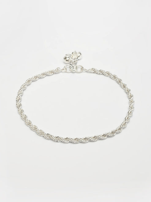 Women's Set of 2 Silver-Plated Anklets