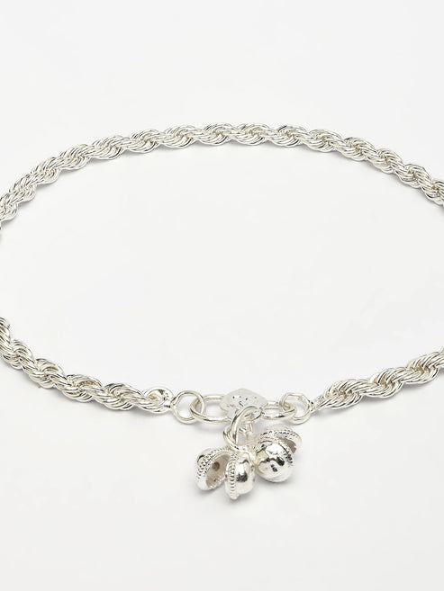 Women's Set of 2 Silver-Plated Anklets