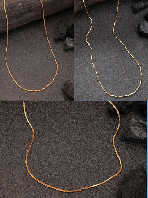 Women's Set of 3 Gold-Plated Minimal Chain