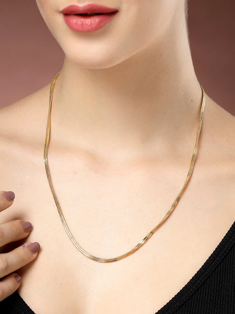 Women's Set of 5 Gold-Plated Minimal Chain