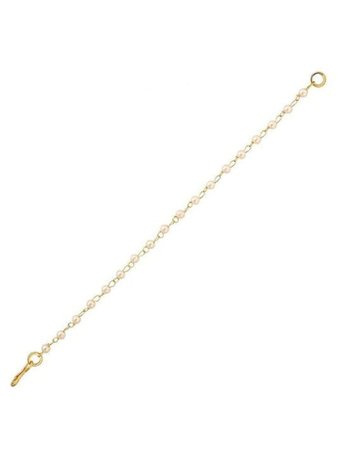 Pearl Studded Classic Gold-Plated 1 Line Ear Chain Ear Cuff