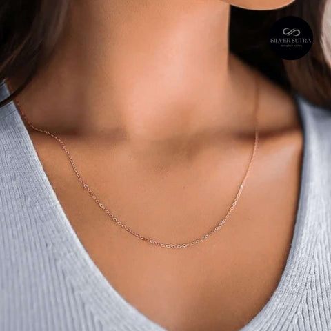 925 Sterling Silver Rose Gold Link Chain