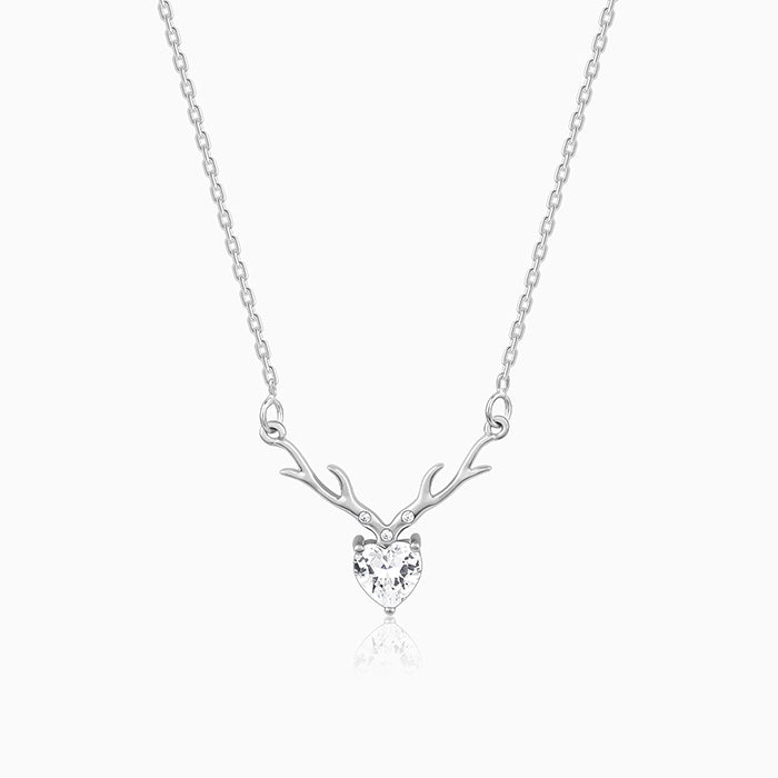 925 Sterling Silver Deer Heart Necklace