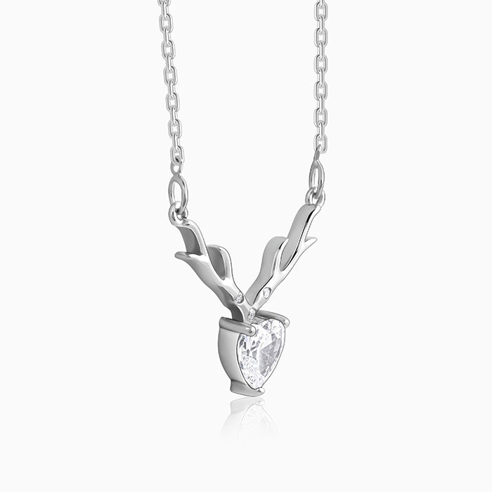 925 Sterling Silver Deer Heart Necklace