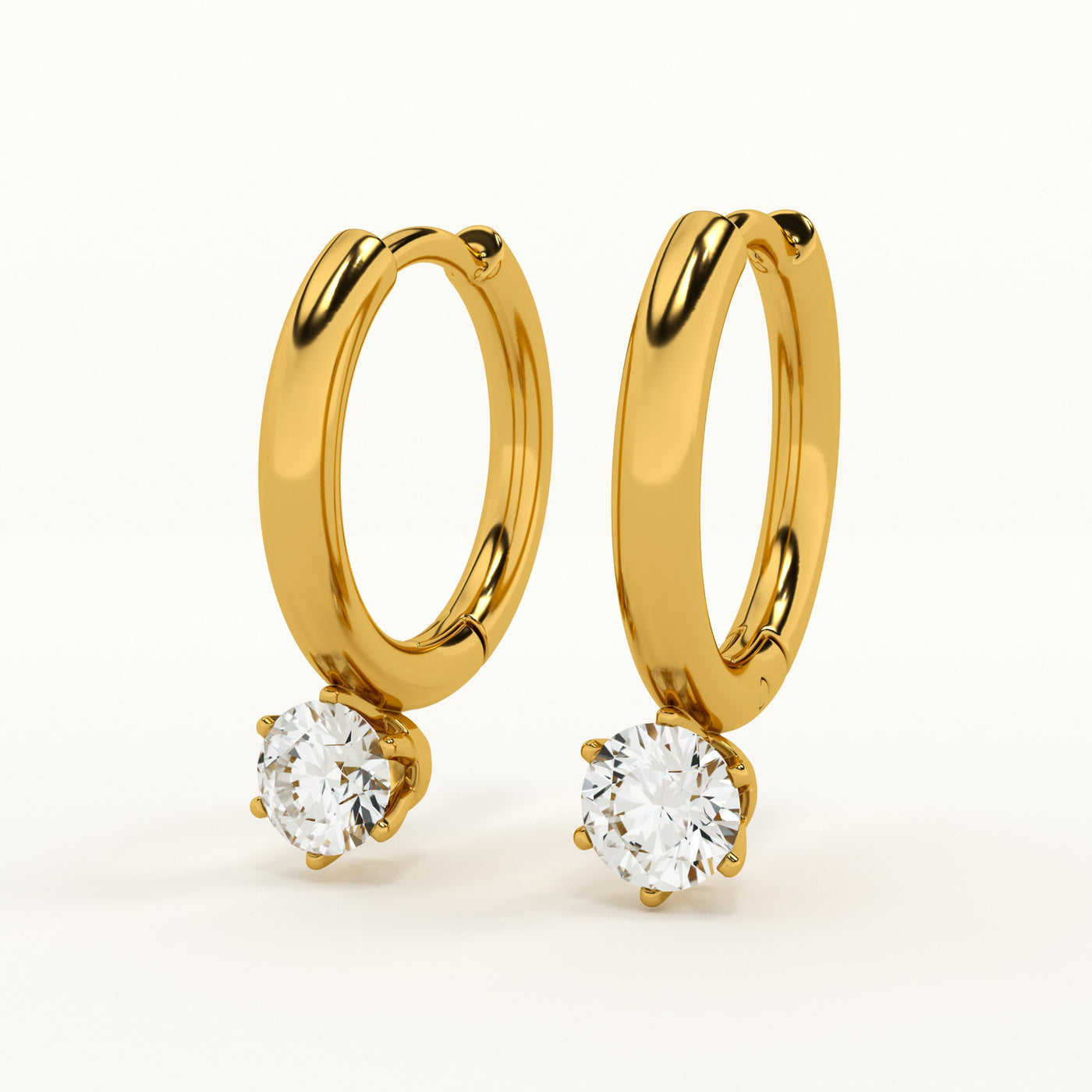 Athena Waterproof Solitaire Hoop Earrings