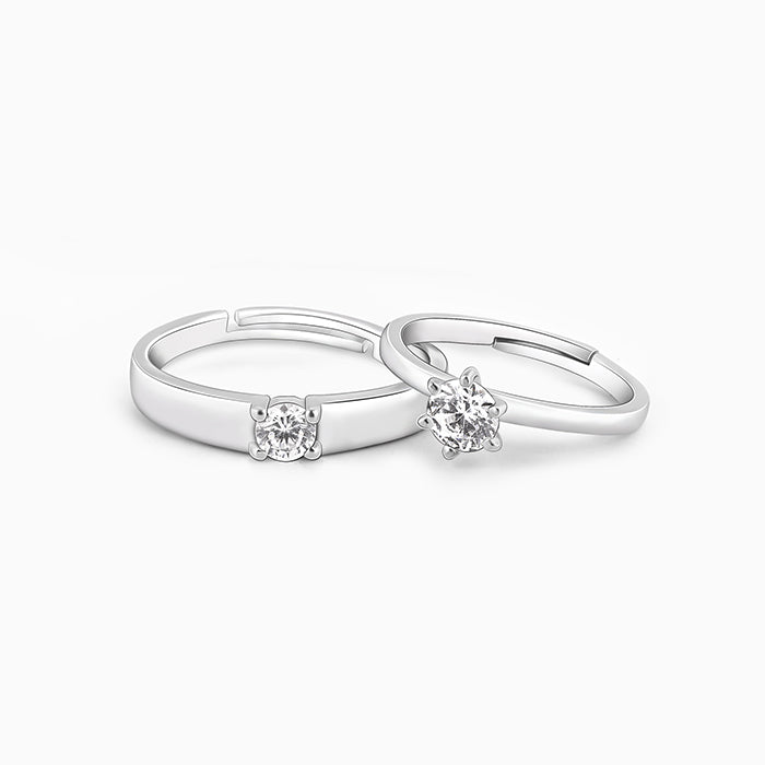 925 Sterling Silver Minimal Couple Rings
