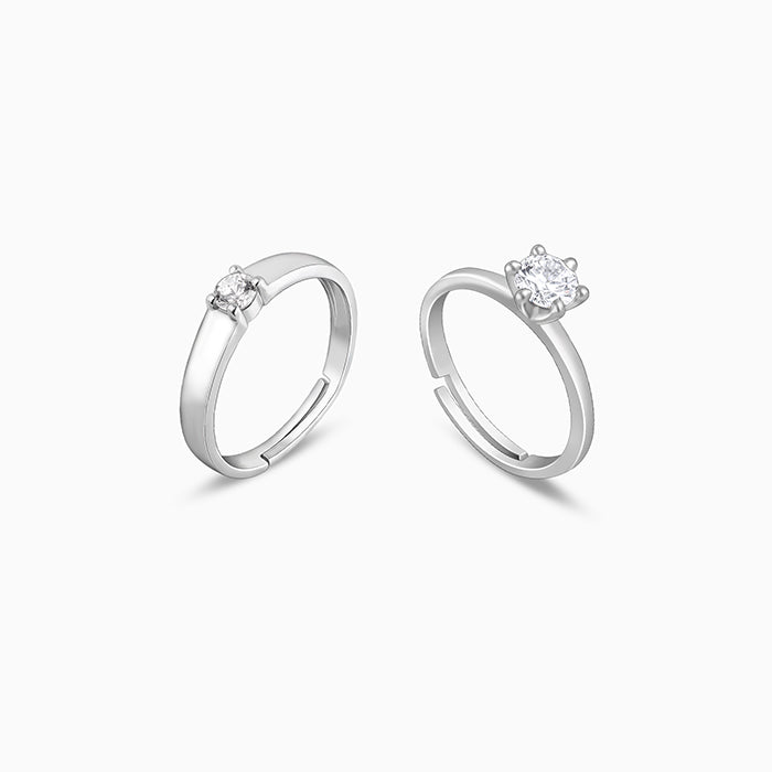 925 Sterling Silver Minimal Couple Rings