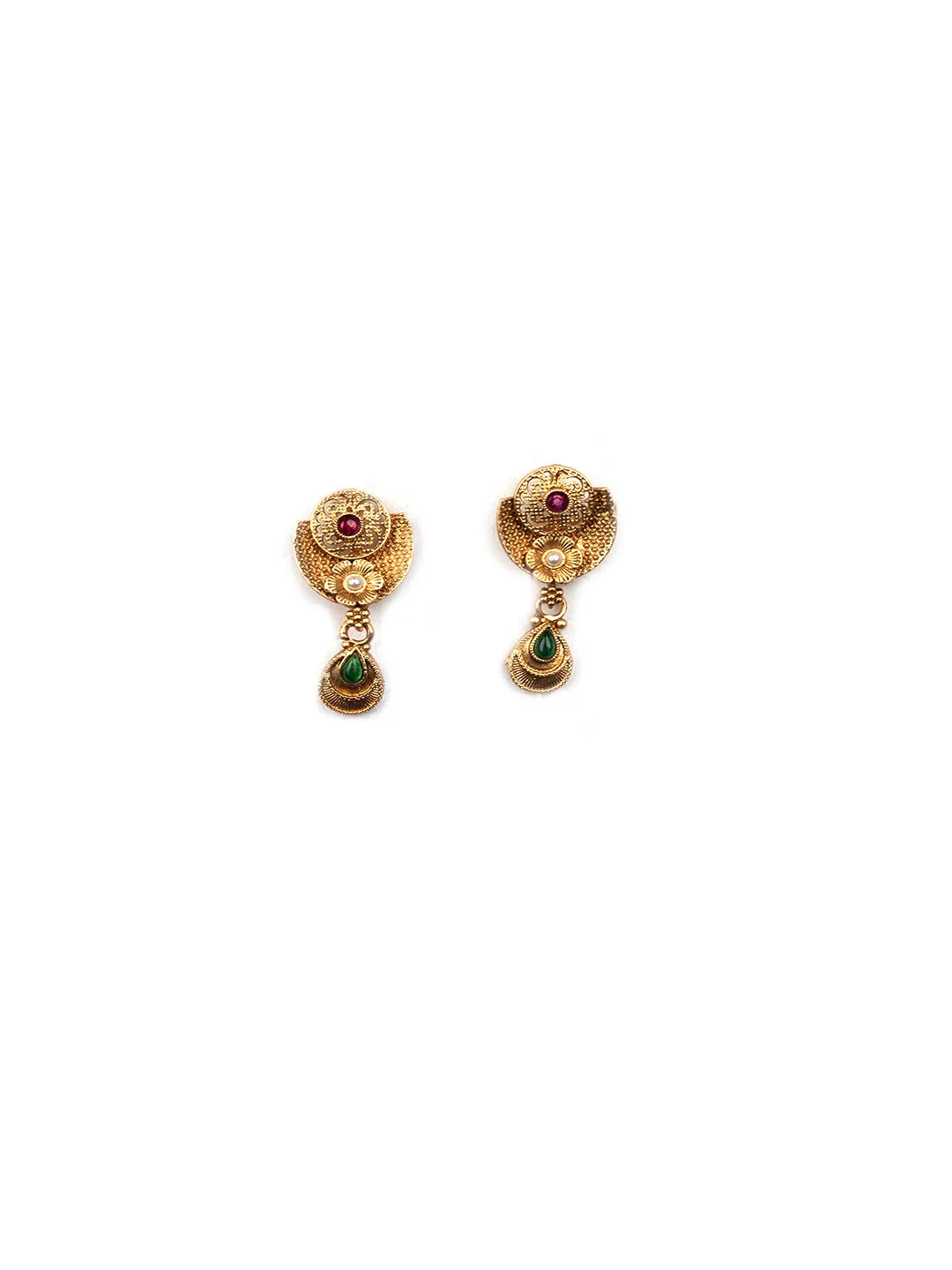 Gold Plated Kempu Hydra Rajwadi Necklace Set