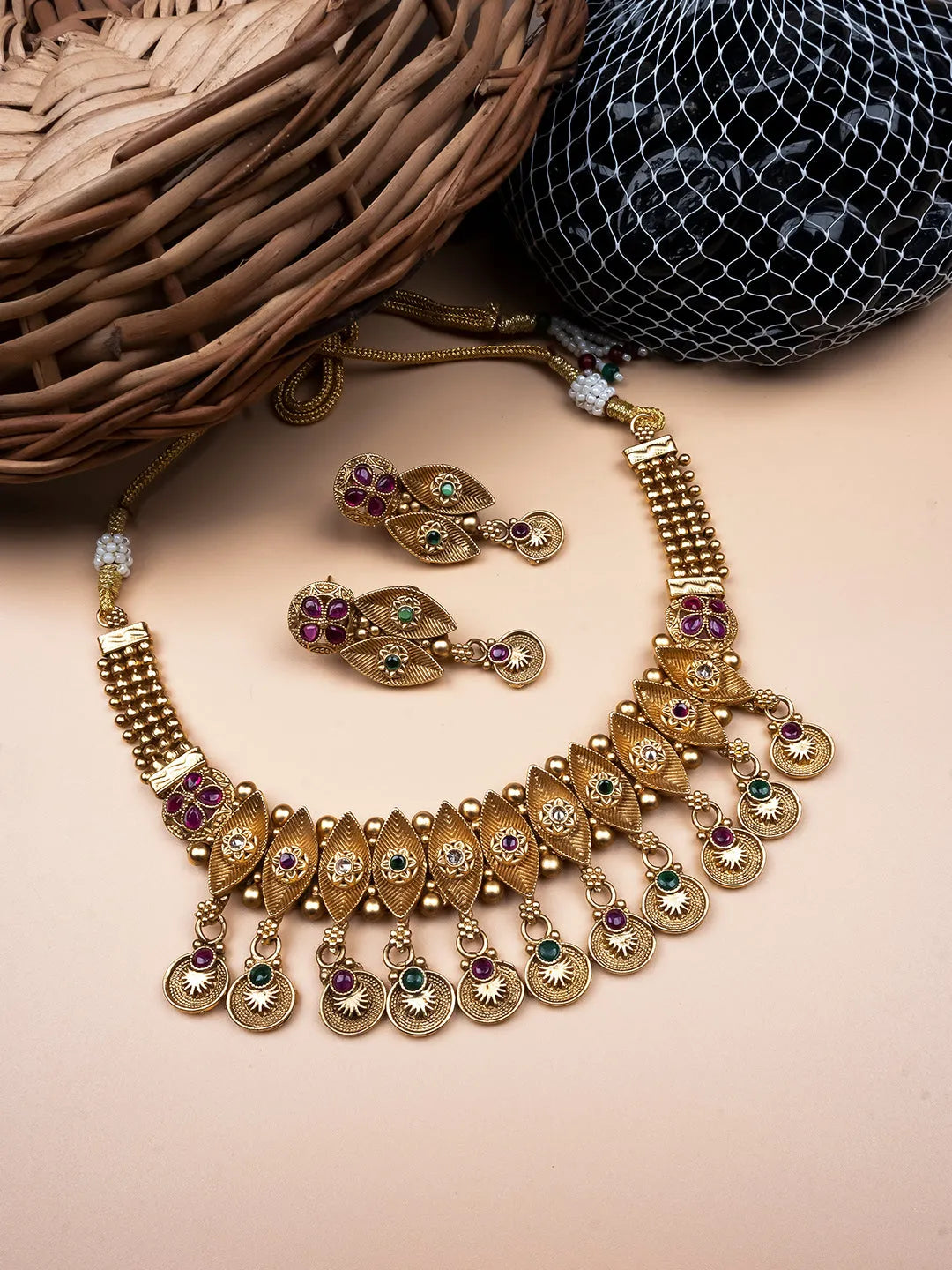 Exquisite Rajwadi Necklace Set