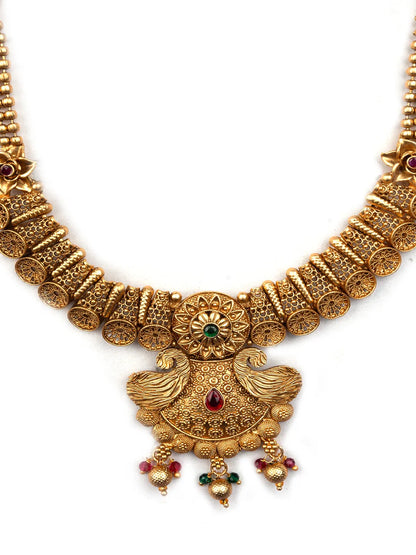 Gold Plated Rajwadi Mayuraksh Necklace Set