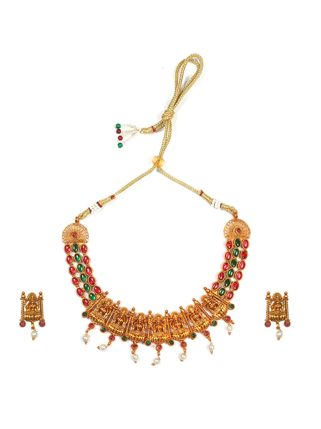 Traditional Laxmi Multi Kemp Necklace Set