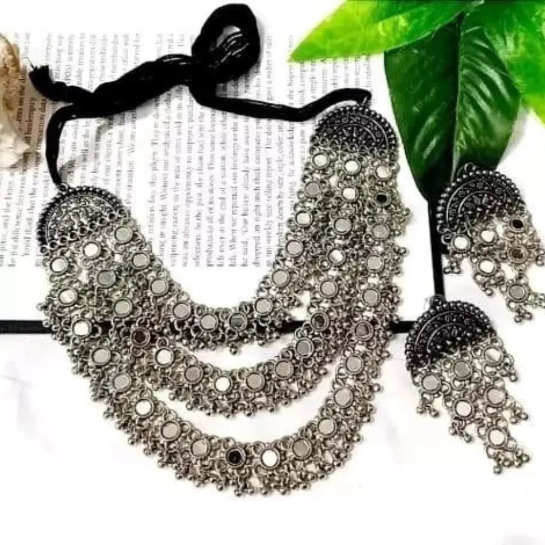 Elegant Silver Plated Oxidsed Jewellery Set (Combo of 2) Samridhi DC