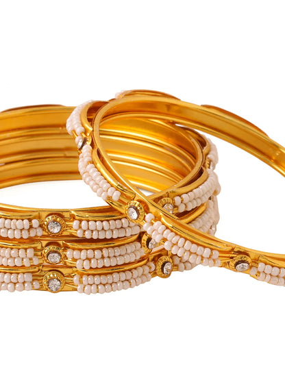 Set of 4 Pearl studded Bangles