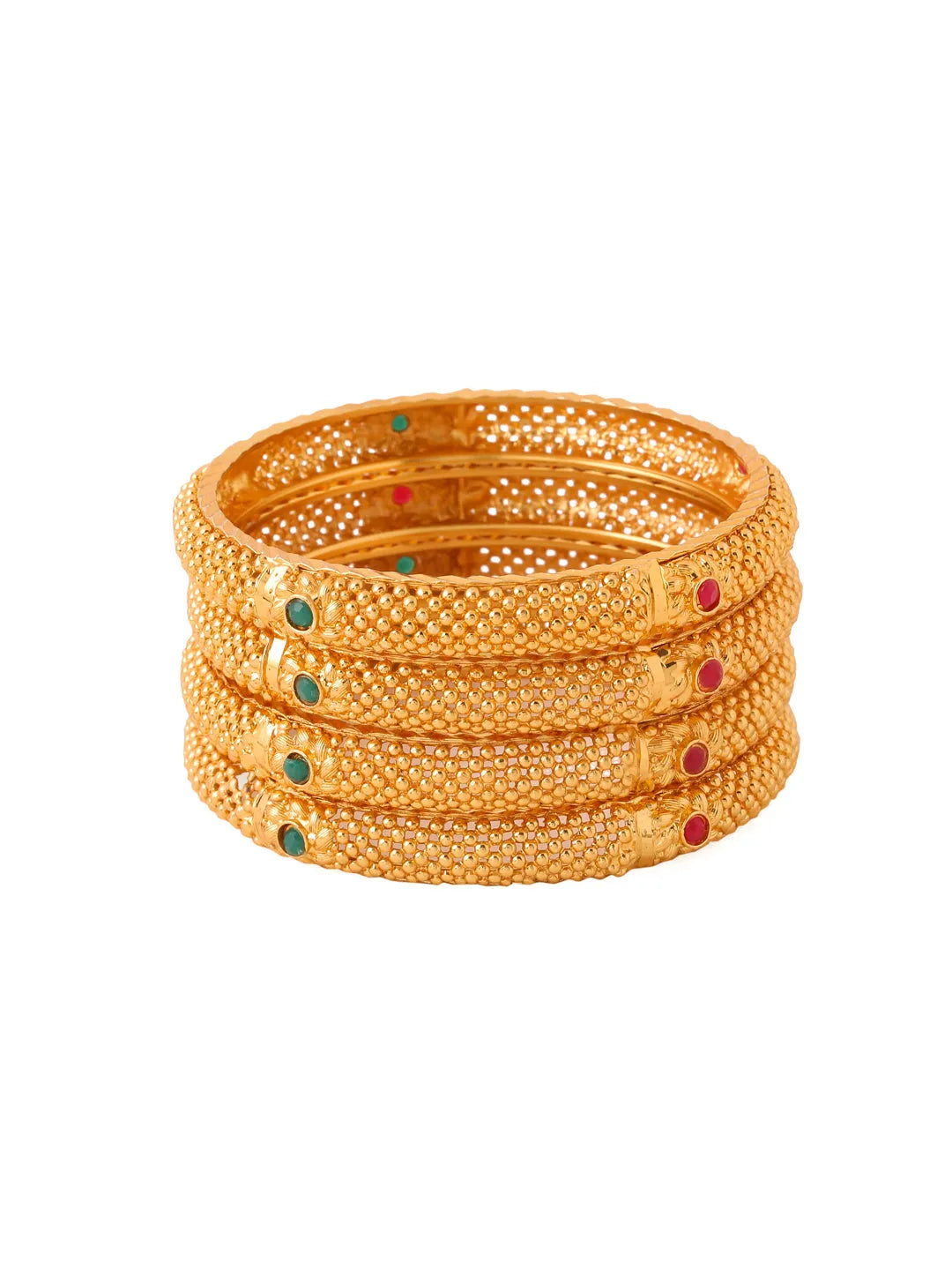 Set of 4 Kundan Studded Bangles