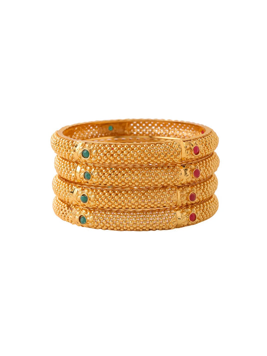 Set of 4 Kundan Studded Bangles