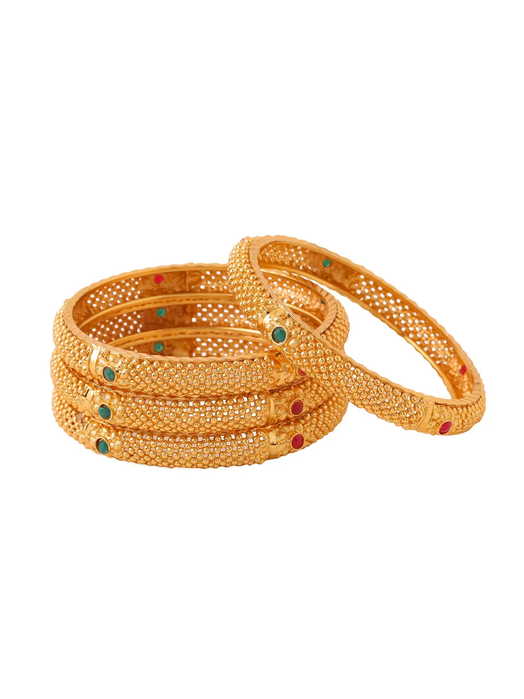 Set of 4 Kundan Studded Bangles