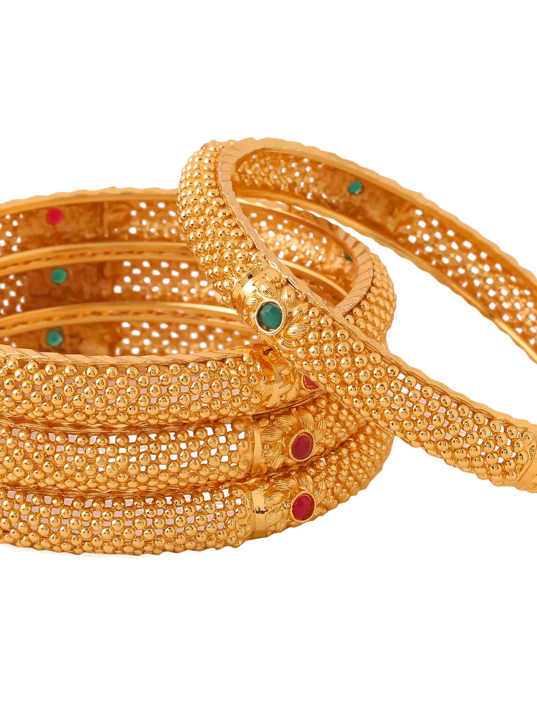 Set of 4 Kundan Studded Bangles