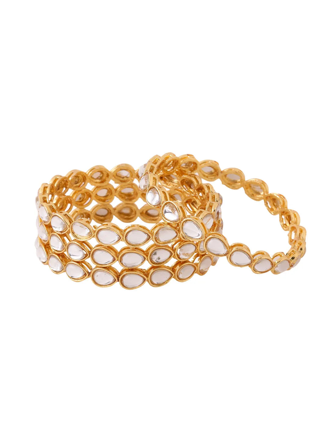 Set of 4 Kundan Studded Bangles