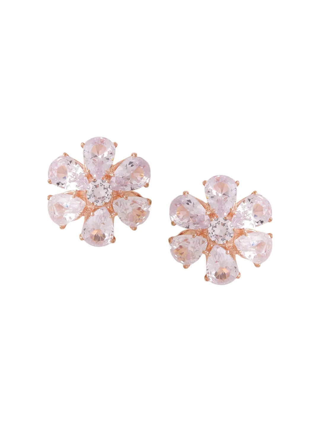 Golden CZ Studded Studs Earrings