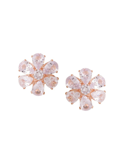 Golden CZ Studded Studs Earrings