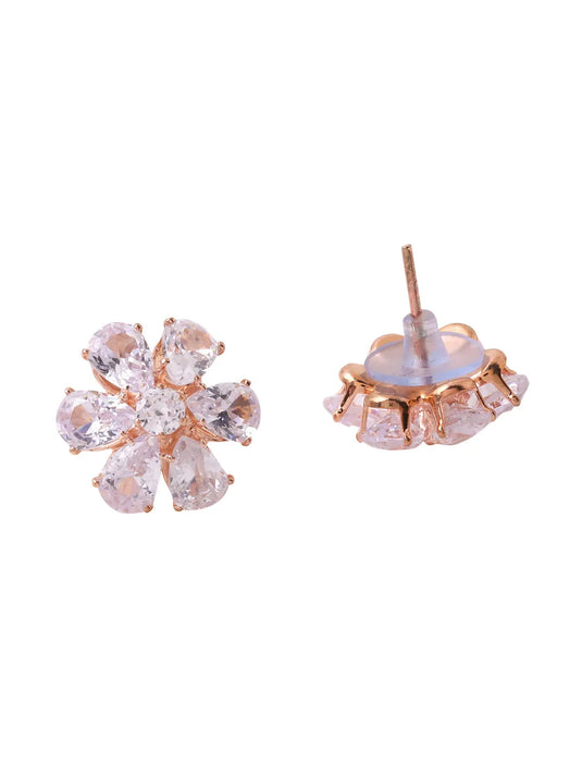 Golden CZ Studded Studs Earrings