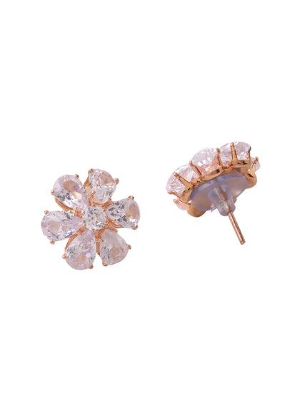 Golden CZ Studded Studs Earrings