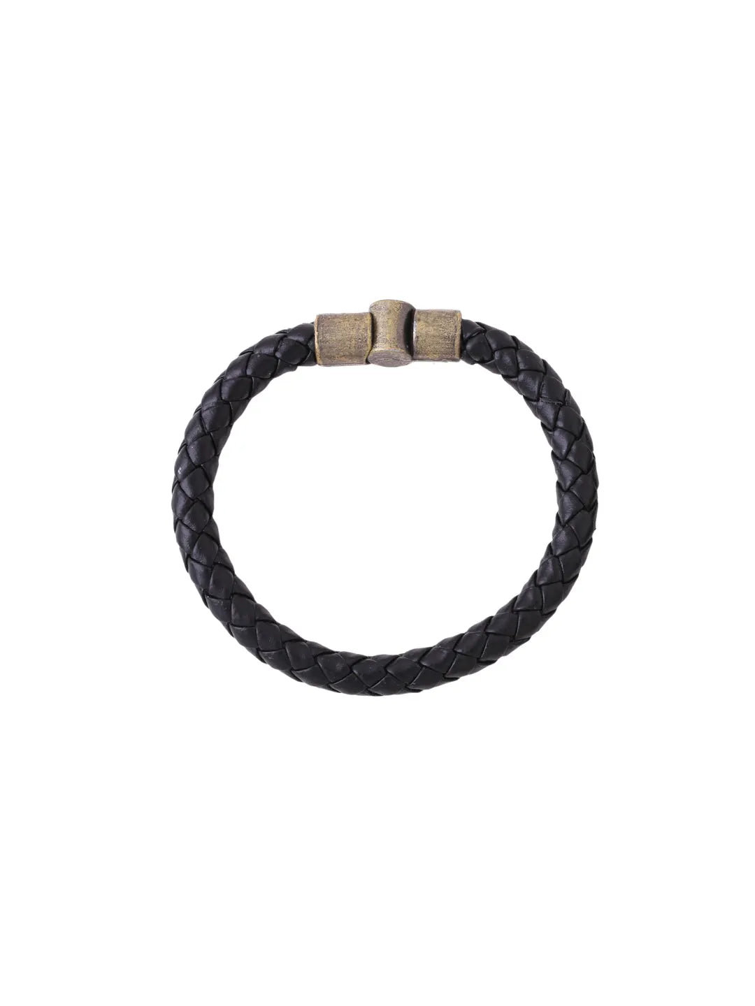 Men Black leather wraparound bracelet