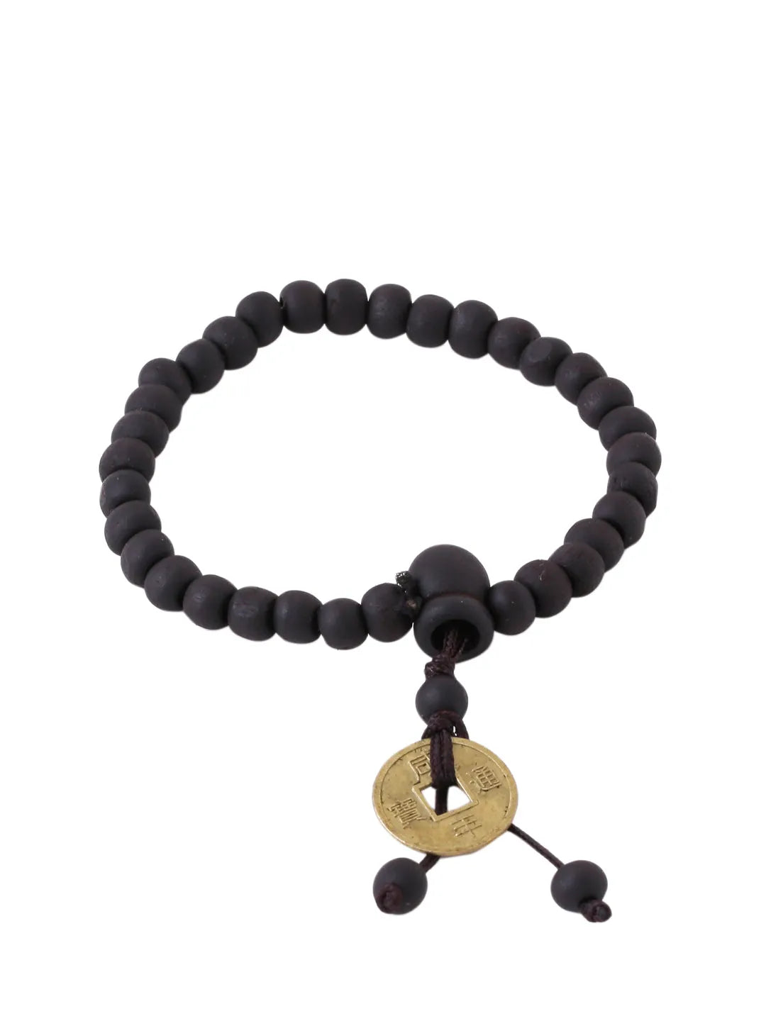 unisex black beads adjustable bracelet