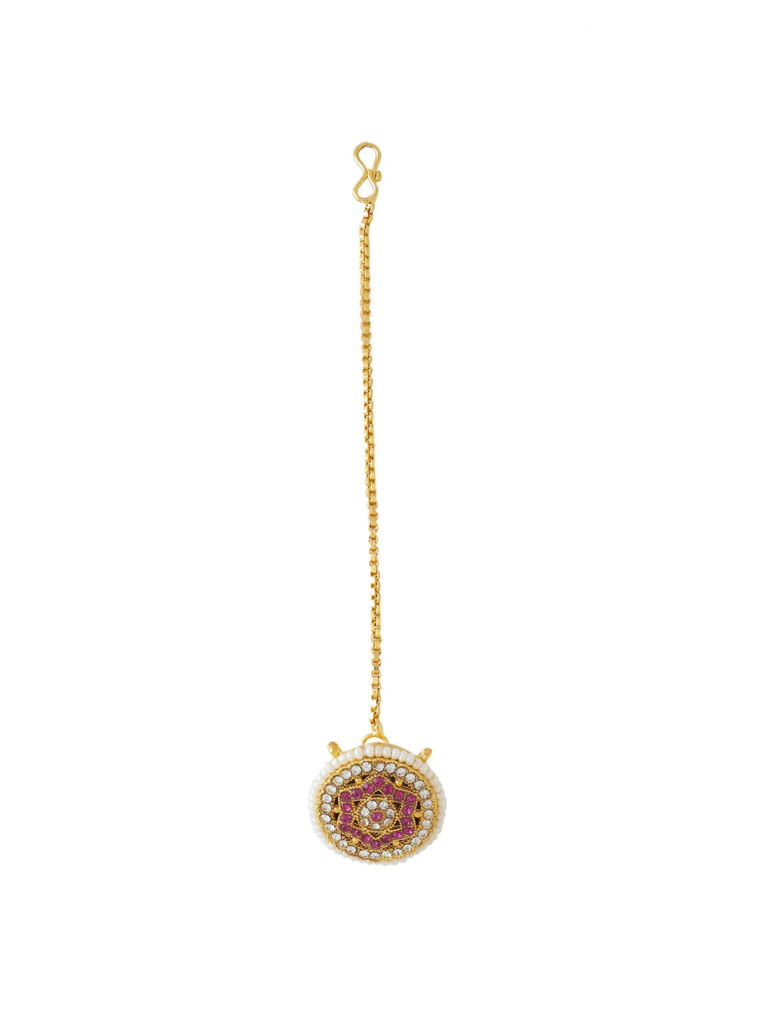 Gold Plated Kundan Borla Maang Tika