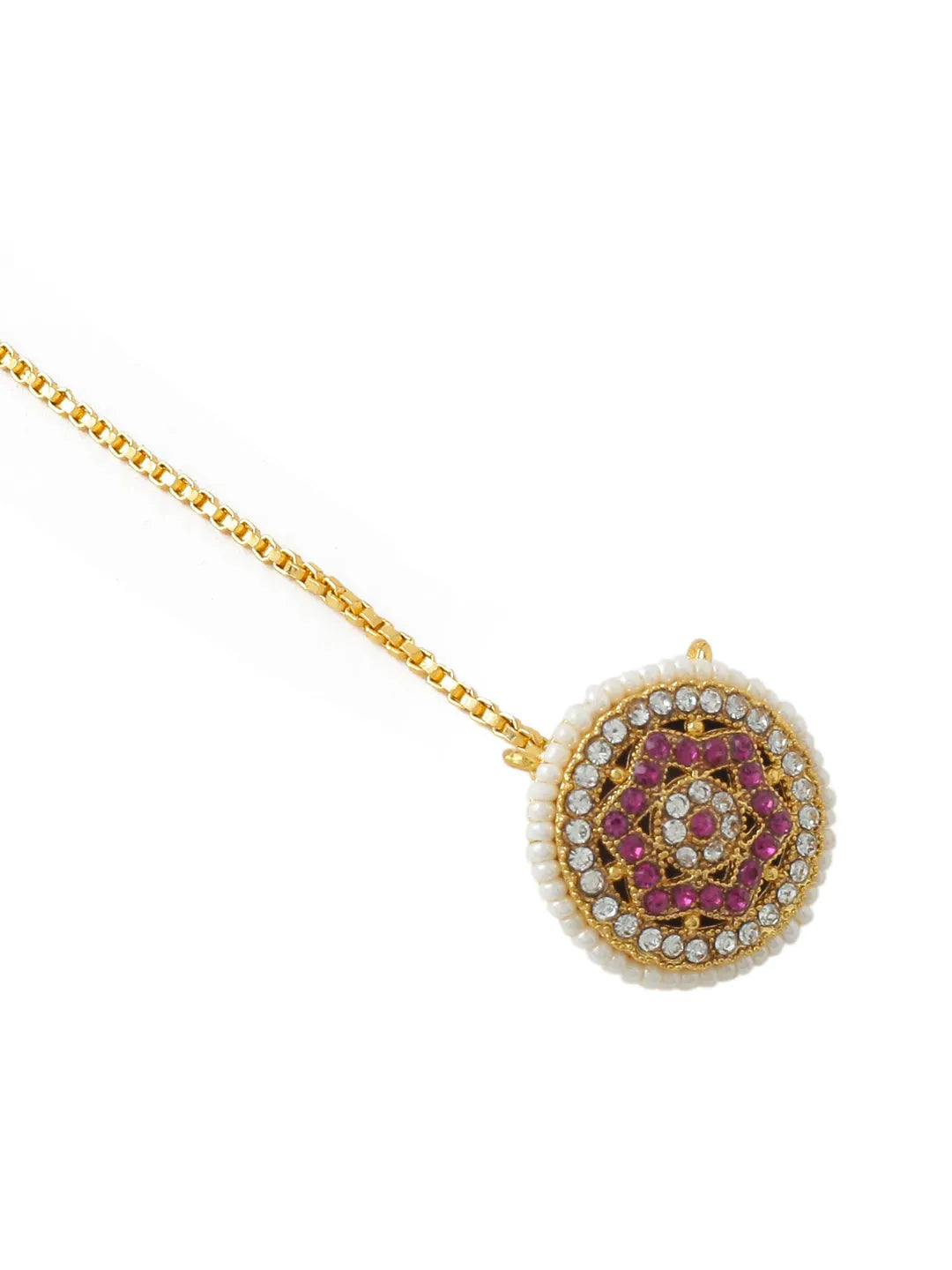 Gold Plated Kundan Borla Maang Tika