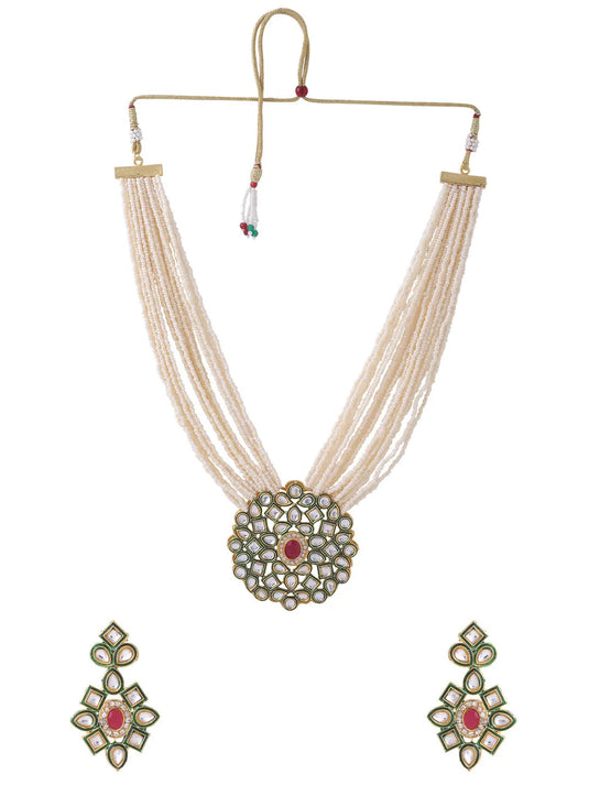 Gold Plated Kundan Studded Jewellery Set