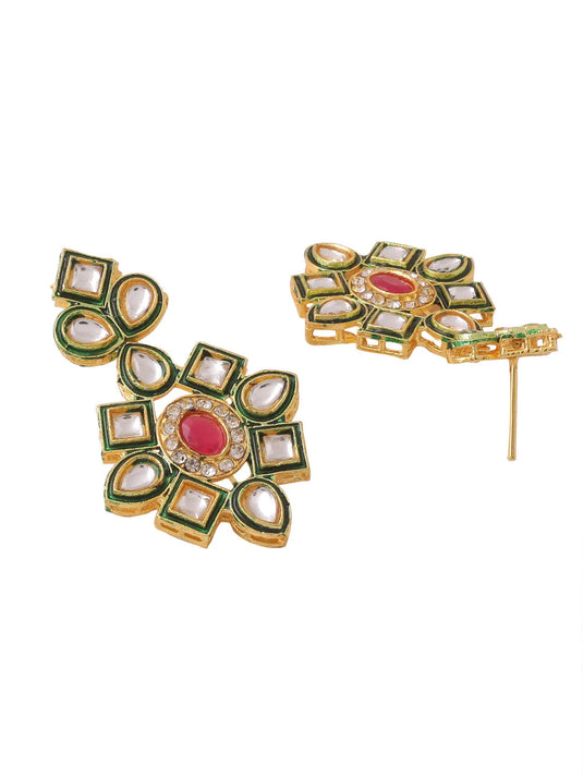 Gold Plated Kundan Studded Jewellery Set