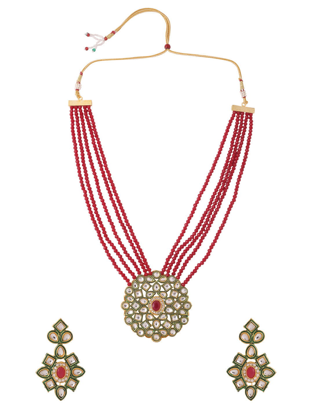 Gold Plated Kundan Studded Jewellery Set